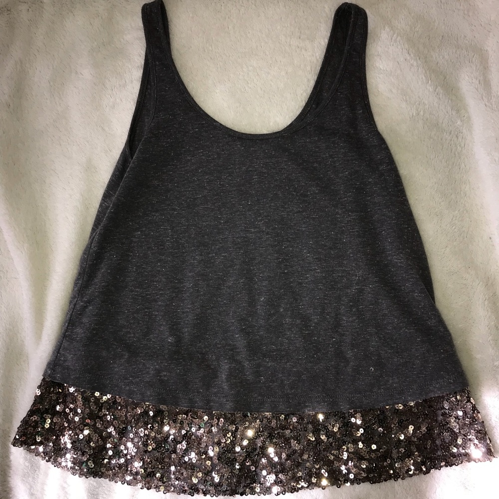 Mudd Gray Sequined Tank Top
